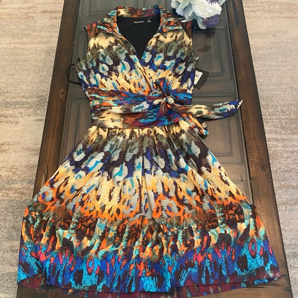 Ellen Tracy Dresses & Skirts - NWT Ellen Tracy Multicolored Faux Wrap Dress